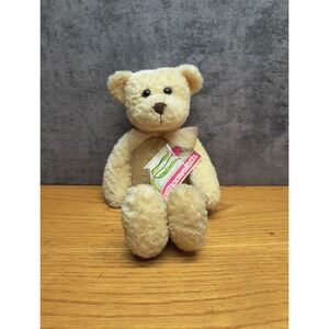 VTG 1999 Commonwealth Pink Teddy Bear W/ Pink Gingham Bow Hug‎ A Plush 12"